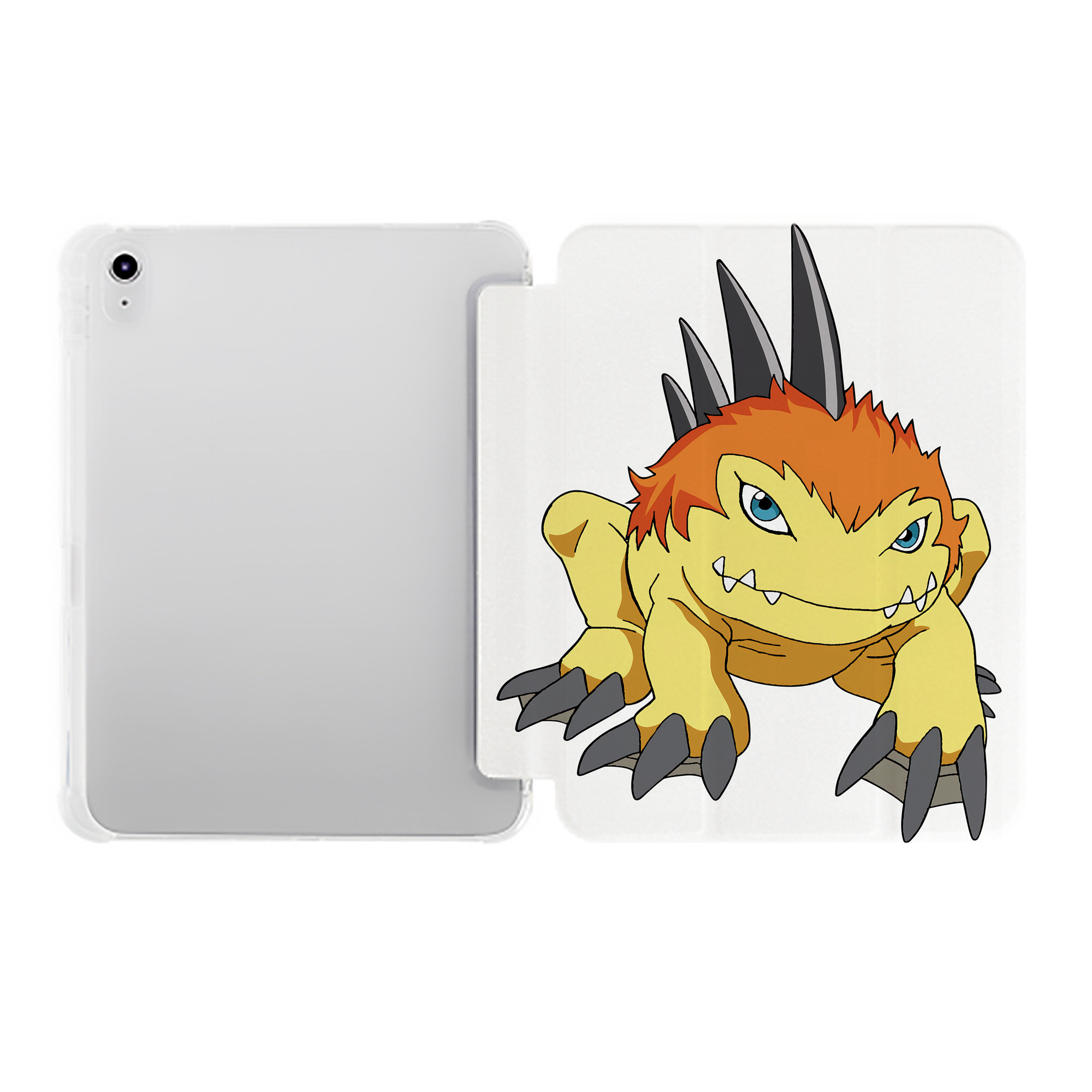 （画像用） Digimon デジタルモンスター/デジモン IPad ケース ペン収納付き 三つ折りスタンド PUレザー×シリコン 対応機種9.5/10.5/10.9インチ